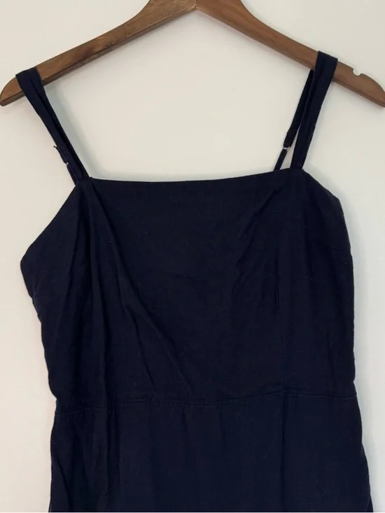 Medium Abercrombie & Fitch Dark Navy Blue Mini Dress Adjustable Straps Pockets - Picture 4 of 14